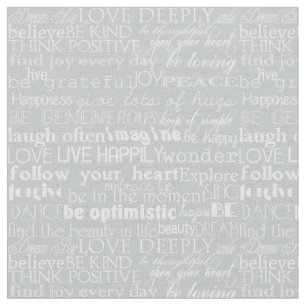 Inspirerend woorden grijs en witte typografie stof