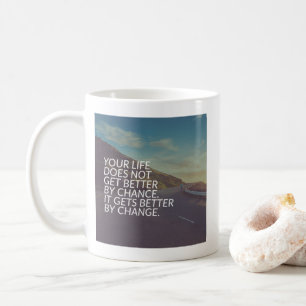 Inspirerend woorden - het leven wordt beter door v koffiemok