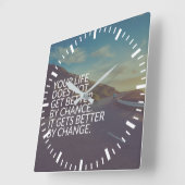 Inspirerend woorden - het leven wordt beter door v vierkante klok (Hoek)