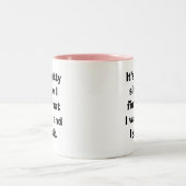 Inspirerend woorden in beige tekst op tweekleurige koffiemok (Center)