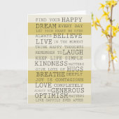 Inspirerend woorden kaart (Gele Bloem)