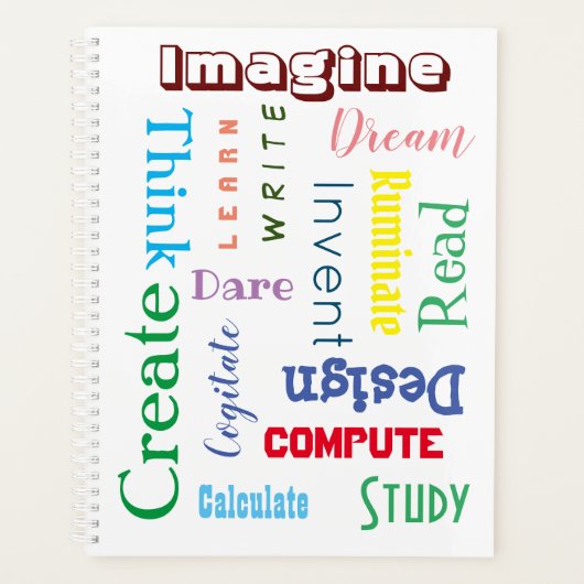Inspirerend woorden kleurrijke studenten Groot Planner (Voorkant)