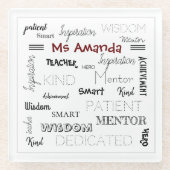 Inspirerend woorden Mentor leraar waardering Glazen Onderzetter (Voorkant)
