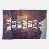 Inspirerend woorden - mislukt als je stopt met pro theedoek (Horizontaal)