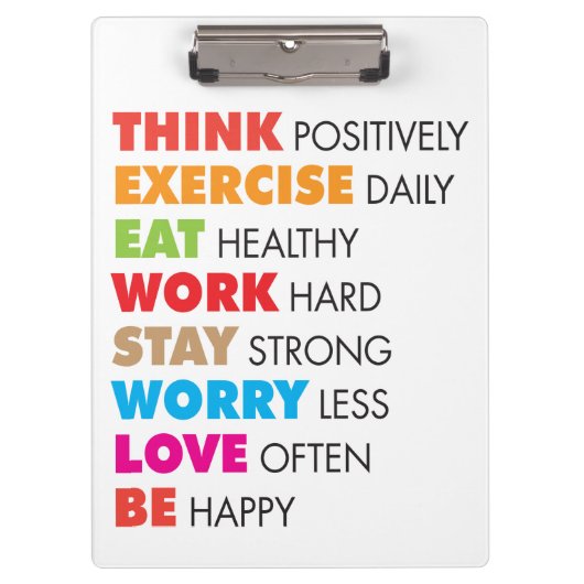 Inspirerend woorden - Motivatie Klembord (Voorkant)