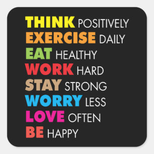 Inspirerend woorden - Motivatie Vierkante Sticker