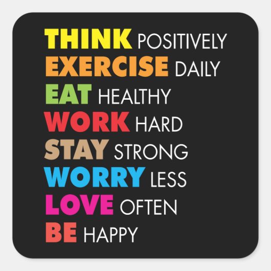 Inspirerend woorden - Motivatie Vierkante Sticker (Voorkant)