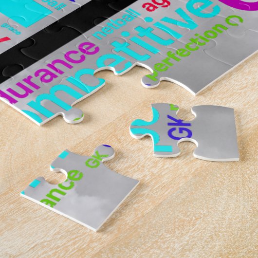 Inspirerend woorden Netball Player-posities Legpuzzel (Zijkant)