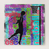 Inspirerend woorden Netball Player-posities Legpuzzel (Verticaal)