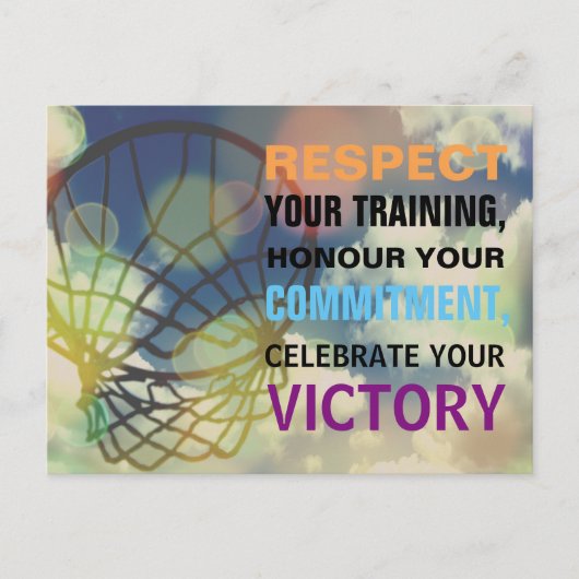Inspirerend woorden Netball Sport Quote Briefkaart (Voorkant)