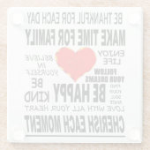 Inspirerend woorden om door te leven glazen onderzetter (Achterkant)