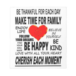 Inspirerend woorden om door te leven notitieblok