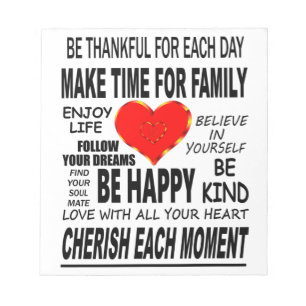 Inspirerend woorden om door te leven notitieblok