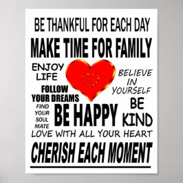 Inspirerend woorden om door te leven poster