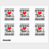 Inspirerend woorden om door te leven vierkante sticker (Vel)