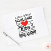 Inspirerend woorden om door te leven vierkante sticker (Envelop)