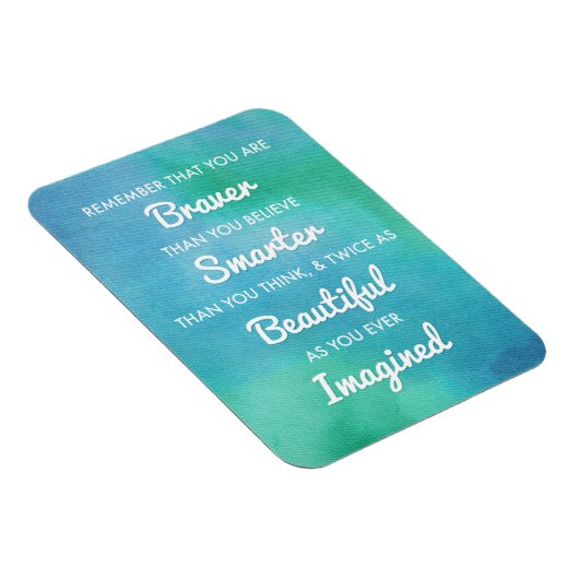 Inspirerend woorden op blauwe Waterverf achtergron Magneet (Rechterzijde)