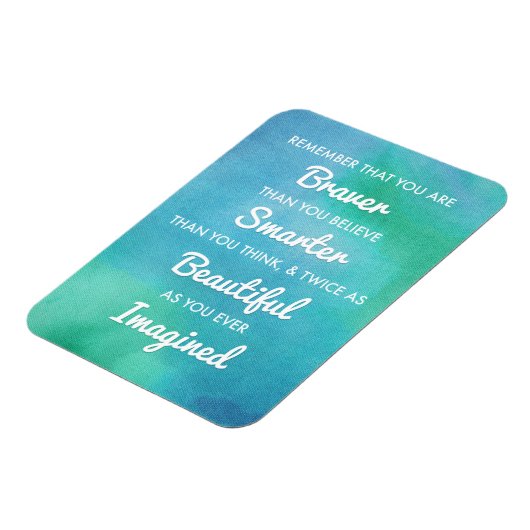 Inspirerend woorden op blauwe Waterverf achtergron Magneet (Linkerzijde)