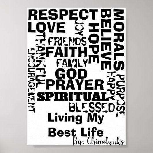INSPIREREND WOORDEN OP CANVAS POSTER (Voorkant)