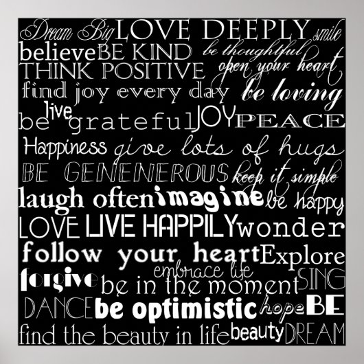 Inspirerend woorden poster (Voorkant)