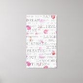 Inspirerend woorden Rozen bloemblaadjes Canvas Afdruk (Voorkant)