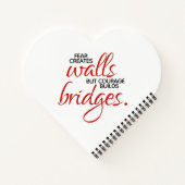 Inspirerend woorden stimuleren bouwt bruggen notitieboek (Achterkant)