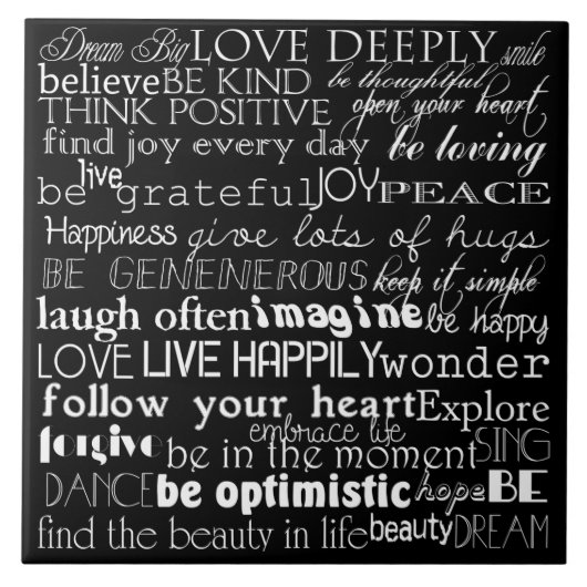 Inspirerend woorden tegeltje (Voorkant)