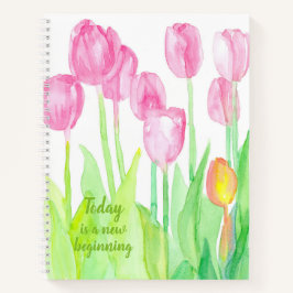 Inspirerend woorden Tulpen gepersonaliseerd Notitieboek
