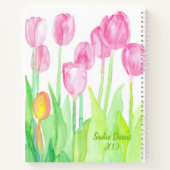 Inspirerend woorden Tulpen gepersonaliseerd Notitieboek (Achterkant)