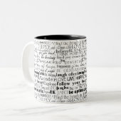 Inspirerend woorden tweekleurige koffiemok (Voorkant links)