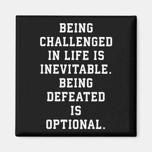Inspirerend woorden - Uitdaging vs nederlaag Magneet (Voorkant)