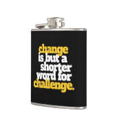 Inspirerend woorden veranderen en uitdagen heupfles (Links)