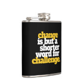 Inspirerend woorden veranderen en uitdagen heupfles (Rechts)