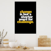 Inspirerend woorden veranderen en uitdagen poster (Keuken)