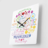 Inspirerend woorden vierkante klok (Hoek)