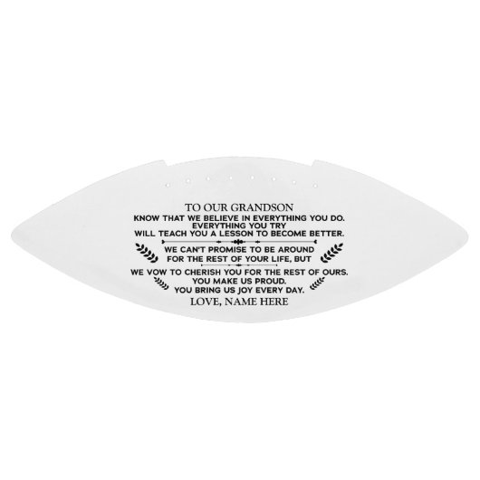 Inspirerend woorden voor onze kleinzoon liefde american football (Paneel)