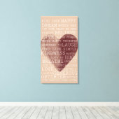 Inspirerend woorden Waterverf hart Canvas Afdruk (Insitu (Houten vloer))