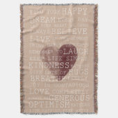 Inspirerend woorden Waterverf hart Deken (Voorkant Verticaal)