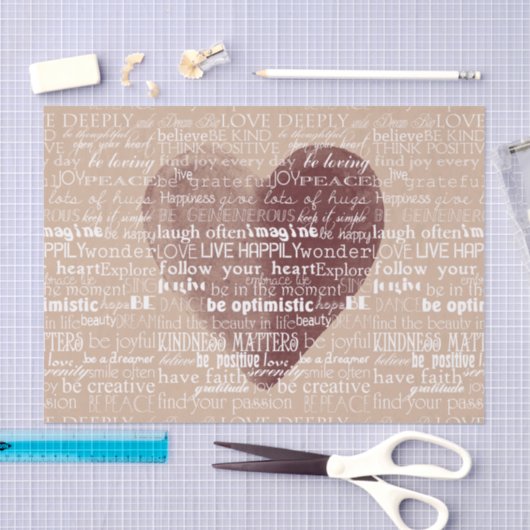 Inspirerend woorden Waterverf hart Tissuepapier (Craft)