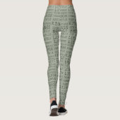 Inspirerend woorden zwart groen leggings (Achterkant)