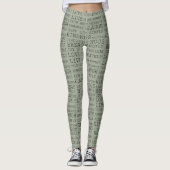 Inspirerend woorden zwart groen leggings (Voorkant)