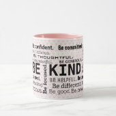 inspirerend woordwolk op roze harten mok (Midden)