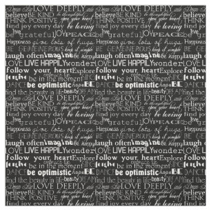 Inspirerend Word Black en White Typografie Stof