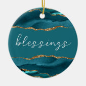 Inspirerend Word Blauwgroen Turquoise Agate Keramisch Ornament (Voorkant)