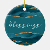 Inspirerend Word Blauwgroen Turquoise Agate Keramisch Ornament (Achterkant)