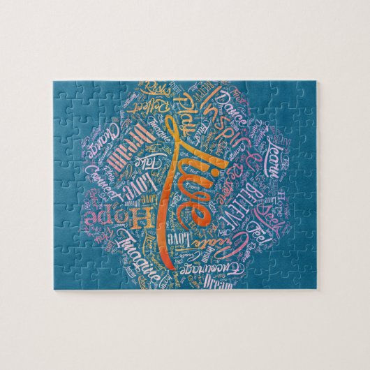 Inspirerend Word Cloud Art in Lotus Legpuzzel (Horizontaal)