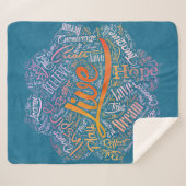Inspirerend Word Cloud Art in Lotus Sherpa Deken (Voorkant (horizontaal))