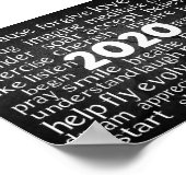 Inspirerend Word Cloud van Verb voor 2020 Poster (Hoek)
