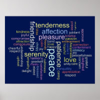 Inspirerend Word Cloud voor Vrede en Liefde