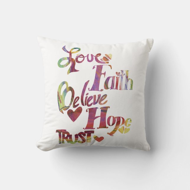 Inspirerend Word Collage Pillow Kussen (Voorkant)